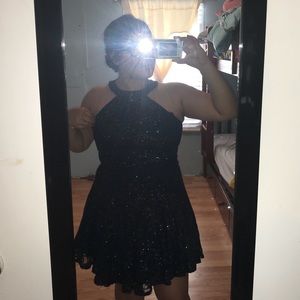 Navy blue halter dress